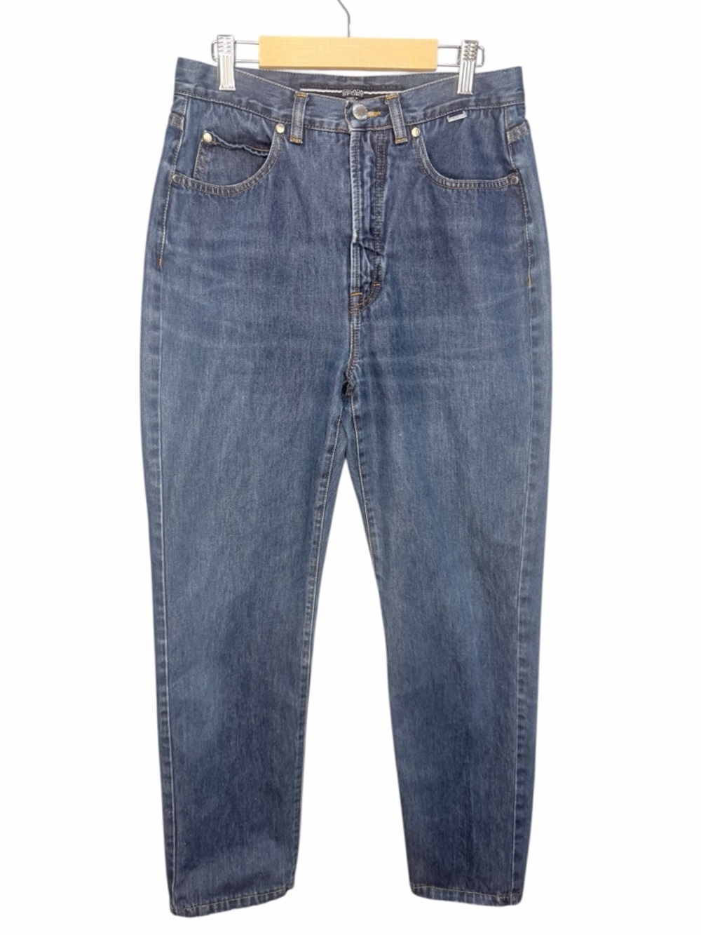 Escada Vintage Women's Straight Leg Jeans in Mid Blue Denim